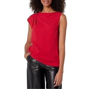 Trina Turk Red Asymmetrical Blouse